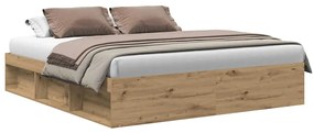 3328870 vidaXL Рамка за легло без матрак Artisan Oak 200x200cm