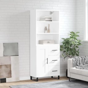 3190045 vidaXL Висок шкаф, бял, 69,5x34x180 см, инженерно дърво