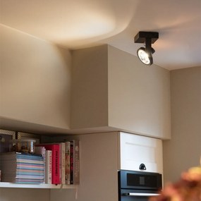 Модерен черен регулируем спот за таван GU10 111mm - Master