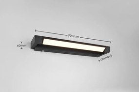 Матово черно LED стенна лампа Fabrizio – Trio