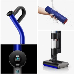 Вертикална прахосмукачка Dyson WR01 WashG1 Bk/Bu, 95W, 1l, Автономия до 35 мин, 3 степени на мощност, LCD дисплей, Хидратация, Самопочистване, Черен/син