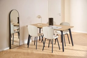 ФИОРА Бежов (тъкан Апиа 453) / черни крака – МОДЕРЕН ТАПИЦИРАН С ЧЕНИЛ СТОЛ ЗА ДНЕВНА/ТРАПЕЗАРИЯ