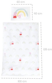 Памучно спално бельо за детско креватче 100x135 cm Peppa Pig – Roba
