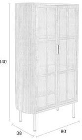 Витрина от масивно каучуково дърво в естествен цвят 80x140x38 cm Yaz – White Label