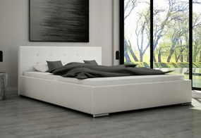 Тапицирано легло OLIVER, 160x200, бяла еко кожа
