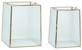 Стъклен фенер 2 бр. (височина 31 cm) Ripple – Hübsch