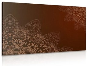 Картина на платно – Модерни елементи на Мандала в кафяви нюанси