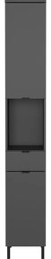 Антрацитен висок тесен шкаф за баня 30x190 cm Arcena – Germania