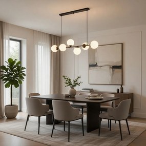 Полилей ФИОРЕ, черен/бял, 6xE27