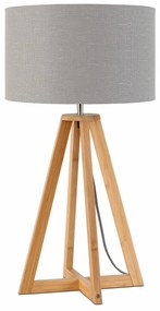 Настолна лампа със светлосив абажур и бамбукова конструкция Everest - Good&amp;Mojo