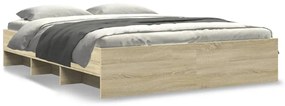 3295648 vidaXL Рамка за легло без матрак сонома дъб 150x200 см инженерно дърво