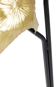 Ориенталска подова лампа месинг с черно 2-светлина - Louka