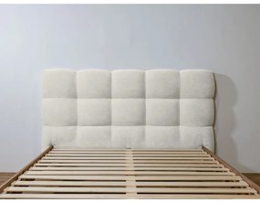 Светлосиво двойно тапицирано легло с включена подматрачна рамка 160x200 cm Kumo – Bobochic Paris