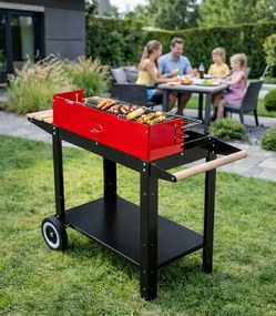 Градинска скара с колела и рафтове 87 x 35 x 80 cm