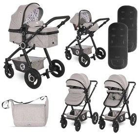 Комбинирана детска количка ALEXA SET LORELLI - Opaline Grey ELEPHANTS