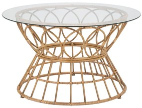 Кръгла масичка за кафе със стъклен плот в естествен цвят ø 75 cm Panama - Mauro Ferretti