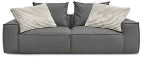 Сив диван от изкуствена кожа 260 cm Boheme – Bobochic Paris