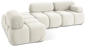 Бял кадифен модулен ъглов диван (ляв ъгъл) Lokua – Makamii