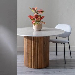 Кръгла трапезна маса с мраморна плоча ø 120 cm – Ixia