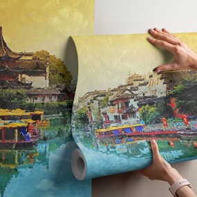 Фототапет Къщи край реката