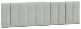 374681 vidaXL Мека табла за легло, светлосива, 180 см, кадифе