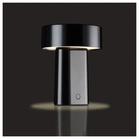 Черна пластмасова LED настолна лампа (височина 18 cm) Oblong – Zone