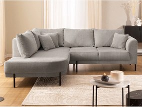 Кафяво-сив шенилов ъглов диван (ляв ъгъл/L форма) Mauris – Ropez