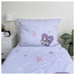 Единично детско памучно спално бельо 140x200 cm Lilo and Stitch "Heart" – Jerry Fabrics