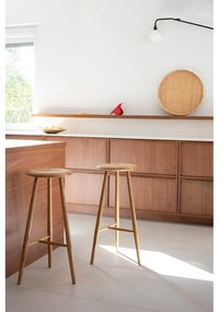 Бар стол от масивен дъб в естествен цвят (височина на седалката 75 cm) Blanc – Gazzda