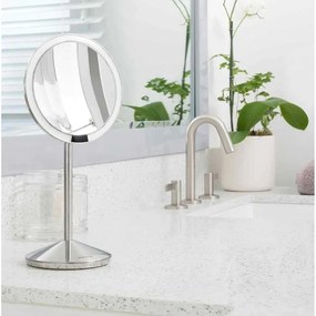 Козметично огледало със светлина/увеличително (10x) ø 12 cm Travel – simplehuman