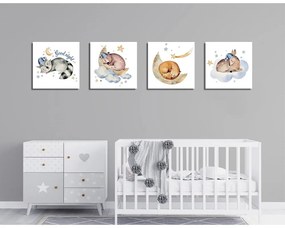 Картини в комплект от 4 бр. 30x30 cm Good Night - Wallity