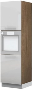 Висок подов шкаф за фурна Raval K21-60-2KR-Fusiko dark - White glossy