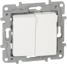 Legrand Девиаторен ключ и бутон цвят Бял Niloe  - 664709