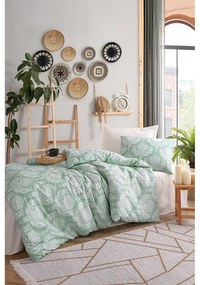 Зелено единично спално бельо 140x200 cm Post – Mijolnir