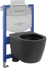 Mexen подводен комплект WC стойка Fenix XS-U с тоалетна чиния Carmen, черен мат - 6853388XX85