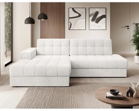 Кремав разтегателен ъглов диван от букле (ляв ъгъл) Blezalt – ELTAP