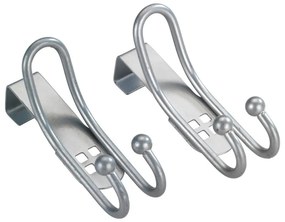 Комплект от 2 куки за окачване на врати в сребристо Кука за врата - Wenko