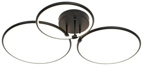 Таванна лампа черна с LED 3-степенна димируема 3-светлина - Joaniqa