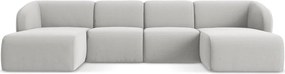 Светлосив кадифен ъглов диван (U форма) Lani – Makamii