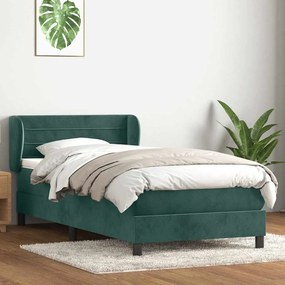 3317640 vidaXL Box Spring легло с матрак Тъмнозелено 90x220 cm Кадифе