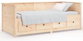 820906 vidaXL Дневно легло без матрак, 80x200 см, борово дърво масив
