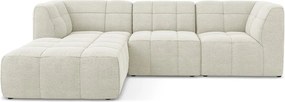 Бежов ъглов диван от прежда с примки от букле (ляв ъгъл) Aloha – Makamii