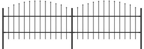 Sonata Градинска ограда с пики, стомана, (0,75-1)x3,4 м, черна