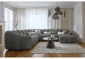 Сив ъглов диван (ляв ъгъл/U форма) Shell – Miuform