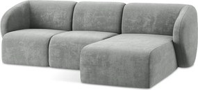 Сив шенилов ъглов диван (десен ъгъл) Lani – Makamii