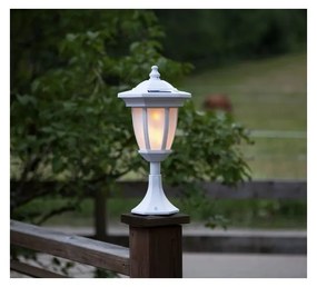 Бяло външно слънчево LED осветително тяло Flame - Star Trading