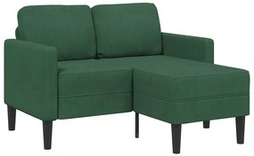 4107081 vidaXL Двуместен диван с шезлонг в L-образна форма тъмно зелена 125 cm лен