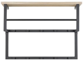 Метална закачалка за стена в черно-природен цвят с рафт Rizzoli - Spinder Design