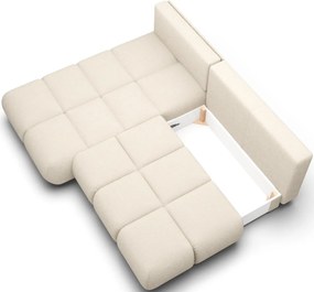 Ъглов Диван Лимо - Бежов Отворен - Ляв