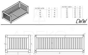 Детско легло от масивен бор в естествен цвят 80x200 cm Mila CWW – Adeko